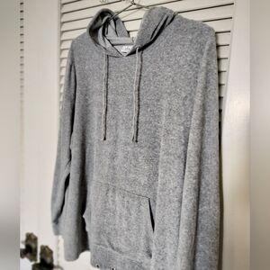 Denim & Co Active Women's Hooded Sweatshirt Gray Size XL